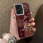 HONTINGA Xiaomi Redmi Note 13 Pro Plus 5g ile Uyumlu Kılıfı Silikon Kenar Sert Arka Düşüme Önleyici Basitlik Anti Düşme Kamera Korumali Retro Desen Telefon Kılıfı Kadın ve Erkek Için Uygundur K1-0616 - Renkli