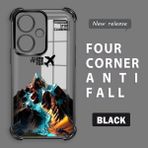 HONTINGA Xiaomi Redmi Note 13 Pro Plus 5g ile Uyumlu Şeffaf Kılıfı Düşüme Önleyici Basitlik Anti Düşme Kamera Korumali Uçak Desen Yumuşak Silikon Telefon Kılıfı Kadın ve Erkek Için Uygundur K3-0203 - Siyah
