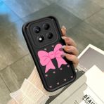 HONTINGA Xiaomi Redmi Note 14 Pro Plus ile Uyumlu Kılıfı Düşüme Önleyici Basitlik Anti Düşme Kamera Korumali Siyah Pembe Papyon Desen Yumuşak Silikon Telefon Kılıfı Kadın ve Erkek Için Uygundur K2-0465 - 001-Renkli
