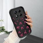 HONTINGA Xiaomi Redmi Note 14 Pro Plus ile Uyumlu Kılıfı Düşüme Önleyici Basitlik Anti Düşme Kamera Korumali Siyah Pembe Papyon Desen Yumuşak Silikon Telefon Kılıfı Kadın ve Erkek Için Uygundur K2-0465 - Renkli