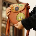 Hoodie Mouse Dans Eden Fare Figürlü Çapraz Örgülü Kol Çantası Etnik Bohem Style - Taba
