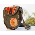 Hoodie Mouse Kuş Figürlü Çapraz Örgülü Kol Çantası Etnik Bohem Style - Yesil - Yeşil