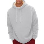 Hoodies erkekler için polar astarlı artı boyutu tişörtü erkekler için büyük boy kış kalın termal uzun kollu kazak Tops cep ile, gri, 4XL