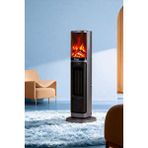 Hoogar German 2075 L Grey Oben Seri Oled Şömineli Ekran Dijital Kule Tipi Seramik Fanlı Isıtıcı Gri
