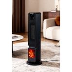 Hoogar German 2701 L Black Oled Şömineli Ekran Dijital Göstergeli Kule Tipi Seramik Hızlı Isıtıcı