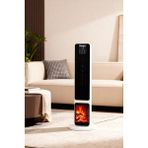 Hoogar German OLED White Series Şömineli Ekran Dijital Göstergeli Fanlı Kule Tipi Seramik Isıtıcı Uzaktan Kumandalı - 2000 W