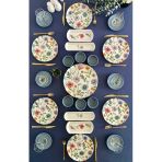 Hooly Home Flora Model 6 Kişilik 23 Parça Çay Tabaklı Kahvaltı Takımı (Gri) Gri
