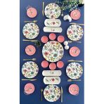 Hooly Home Flora Model 6 Kişilik 23 Parça Çay Tabaklı Kahvaltı Takımı (Pembe) Pembe