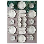 Hooly Home Nazende Model Rölyefli 6 Kişilik 20 Parça Modern Kahvaltı-Brunch Takımı Yeşil