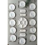 Hooly Home Segah Model Rölyefli 12 Kişilik 23 Parça Modern Kahvaltı-Brunch Takımı Kahverengi