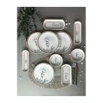 Hooly Home Segah Model Rölyefli 4 Kişilik 10 Parça Modern Kahvaltı-Brunch Takımı Kahverengi
