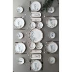 Hooly Home Segah Model Rölyefli 6 Kişilik 21 Parça Modern Kahvaltı-Brunch Takımı Kahverengi
