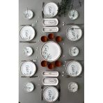 Hooly Home Segah Model Rölyefli 6 Kişilik 23 Parça Modern Kahvaltı-Brunch Takımı (Sosluklu) Kahverengi