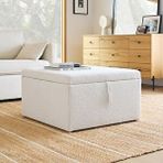 Hoom Concept Loyo Kare Sandıklı Puf Beyaz