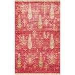 Hoom Rugs Nepal ZR 08 Bambu Viskon Kırmızı Sonbahar Uşak Desenli Halı