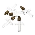 HOOTNEE 5 Adet Mini Cam Şişeler Metal Kapaklı Minik Temizle Şişeler DIY Kolye Charms Için Çapraz Dileğiyle Şişeler Küçük Sürüklenen Şişeler