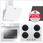 Hoover 3lü Ankastre Set Beyaz (HDG6C1GWTK Davlumbaz, HON602W/E Turbo Fırın, HVW6MW Ocak)