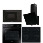 Hoover 4'lü Ankastre Set Siyah (HO3158B FIRIN-HMIG20GDFN MİCRO-HVW6MBB Gazlı OCAK-HDG6C1GBTK)