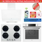 Hoover Fıoren Telefon Bağlantılı Beyaz Cam Dijital Turbo Ankastre Set (Ho3158w+ Hvw6mw +Hdg6c2gwtk)