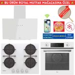Hoover Modena Telefon Bağlantılı Beyaz Cam Ankastre Set (Ho3158w+ Cand-Y Cvg6ww +Hdg6c1gwtk)
