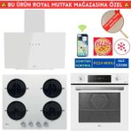 Hoover Roma / Telefon Bağlantılı Beyaz Cam Dijital Turbo Ankastre Set (Ho3158w+ Hvw6mw +Hdg6c1gwtk)