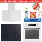 Hoover Vulpe Telefon Bağlantılı Beyaz Cam Ankastre Set (Ho3158w+ Cand-Y Cvw6bb Siyah +Hdg6c1gwtk)