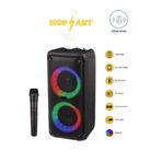 HOP-ART -1973 Siyah Mikrofonlu RGB Ledli Taşınabilir İdeal Boyut Bluetooth Parti Hoparlör