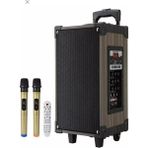 Hoparlör Çift Mikrofon, Bluetooth, Usb, Sd Kart Kumandalı 100WATT Karaoke Sistemi Tekerlekli Amfi