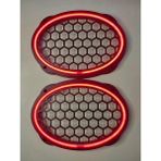Hoparlör Kapağı Oval 20 cm Ledli 2'li Takım - KIRMIZI