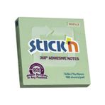 Hopax 21552 Stickn 100 Yaprak 76x76 mm Yeşil 12 Adet Yapışkanlı Not Kağıdı