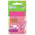 Hopax Yarı Saydam 50 YP 76x51 Neon Pembe Stıckn Yapışkanlı Not Kağıdı
