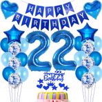 Hopewey Dekorasyon 22. doğum günü erkek dekorasyonu mavi balon 22. doğum günü dekorasyonu erkek pasta dekorasyonu 22 doğum günü dekorasyonu erkek doğum günü dekorasyonu 22 yaş erkek çocuk pasta dekorasyonu 22 doğum günü balonu 22 dekorasyon erkekler için