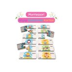 Hopiers Montessori Ahşap Eşleştirme Kartları - 1+ Yaş - Çocuklar İçin Eğitici - Öğretici Ve Güvenli Oyun Seti