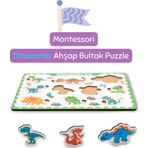Hopiers Montessori Dinazorlar Ahşap Bultak Puzzle Seti - Eğitici - Öğretici Ve Güvenli Çocuk Oyuncağı