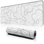 Hopipad Beyaz Büyük Oyun Mouse Pad, Masa için Dikişli Kenarları ile Masa Matı, Su Geçirmez Masa Pedi, Kaymaz Kauçuk Taban, 31,5 x 11,8 İnç Klavye Pedi Bilgisayar Paspası, Büyük XL Mousepad