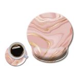 HOPONY Ergonomik, Bilek Desteği Jel Fare Altlığı, Bilek Dayanımlı Rahat Bilgisayar Mouse Pad, Dizüstü Bilgisayar için Kaymaz Kauçuk Tabanlı Ağrı kesici Mousepad, 9 x 10 inç, Pembe Altın Doku