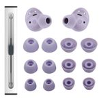 hopopower Samsung Galaxy Buds 2 Pro Kulaklıklar için 6 Çift Yedek Silikon Kulaklık Uçları, S/M/L 3 Boyutlu Kulak Uçları Tomurcukları Kanat Uçları Galaxy Buds 2 Pro ile Uyumlu Kılıf (Mor)