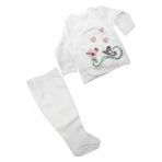 Hoppidik Kanaviçe Kız Bebek 10’lu Set Zıbın Set - Pembe - Yeşil - 0 - 3 Ay