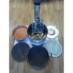 Horasan Güveç Mangal Odunlu Soba Krom Sac Malzeme Yuvarlak 43 cm Ağırlık 7 kg Kapaklı