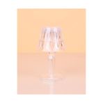 Horasan Ticaret Küçük Boy Kristal Elmas Led Masa Lambası Pilli Projeksiyon Mini Şeffaf Abajur 12 Cm Sarı 7 X 14