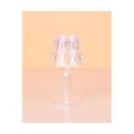 Horasan Ticaret Küçük Boy Kristal Elmas Led Masa Lambası Pilli Projeksiyon Mini Şeffaf Abajur 12 Cm Sarı 7 X 14