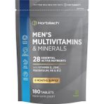 Horbaach Erkek Multivitamin & Mineral 180 Tablet – 28 Temel Vitamin & Mineral Kompleksi, Vegan