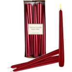 Horizon Candle Yılbaşı 10'lu Varaklı Konik Şamdan Mum - 10 Adet - Kırmızı