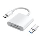 HORNORM 2 in 1 USB C SD Kart Okuyucu için iPhone 15, Çift Kart Yuvası Tip C SD ve Micro SD Hafıza Kartı Adaptörü, iPad/Android/Mac/Dizüstü Bilgisayar ile Uyumlu Dijital Kamera Görüntüleyici Çoğu USB C