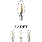 Horoz 001-013-0004 Filament LED Ampul 4W E14 Duy Beyaz Işık - 3’lü Paket - RGB