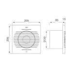 Horoz 15 cm (150'LIK) Aspiratör Fan – 150 M³/h Debi | Banyo, Mutfak ve Wc Için Havalandırma | 20W, 47 Db, 1350 Rpm | IP20 Korumalı, Sessiz ve Enerji Tasarruflu Fan - standart