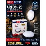 Horoz Artos -20 LED Tavan Armatürü 20W 2000LM IP65 Su Geçirmez Oval Nemliyer Amatürür Siyah Kasaü - Beyaz-6500K