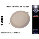 Horoz Slim-18 18W Beyaz Yuvarlak Led Panel Spot Beyaz Kasa 6400K Sıva Altı S.a. 220V Ip20
