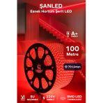Hortum Esnek 220V Şerit Led Kırmızı 100 Metre