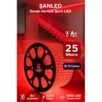 Hortum Esnek 220V Şerit Led Kırmızı 25 Metre